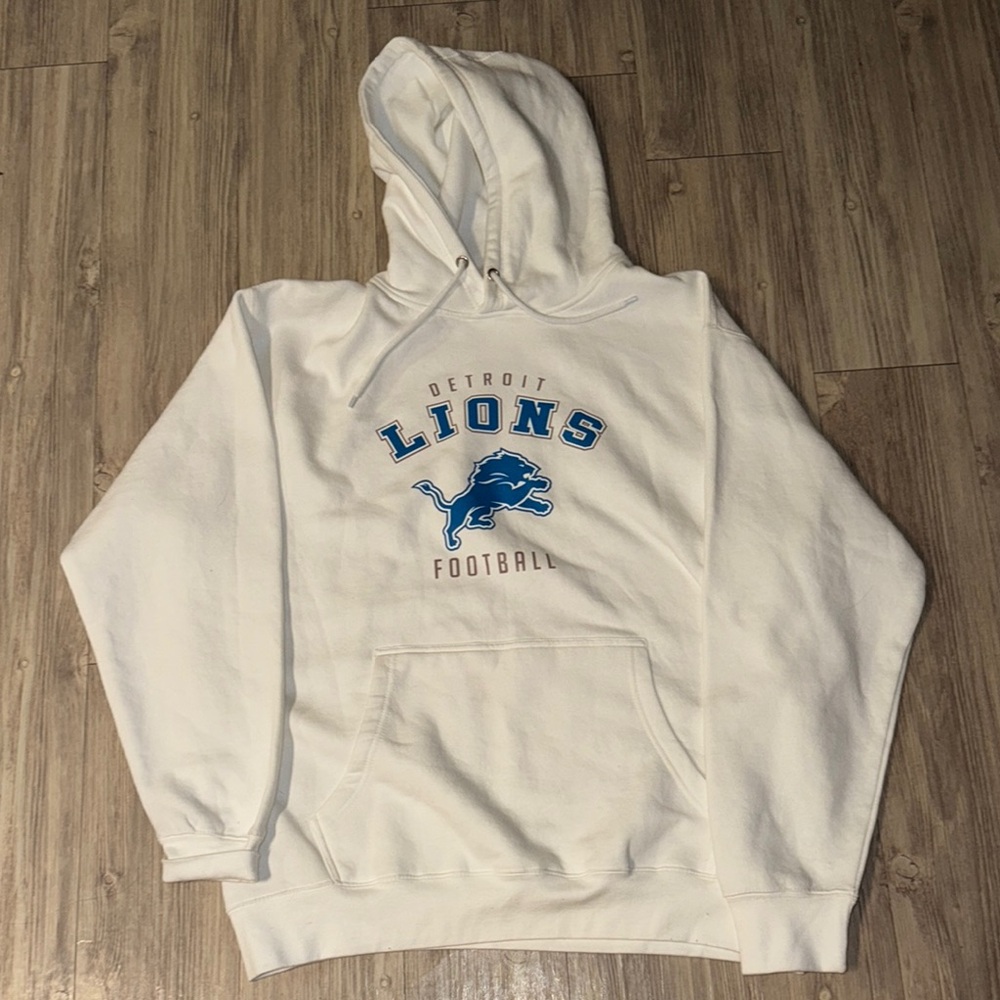 Detroit Lions White Hoodie Sweater
